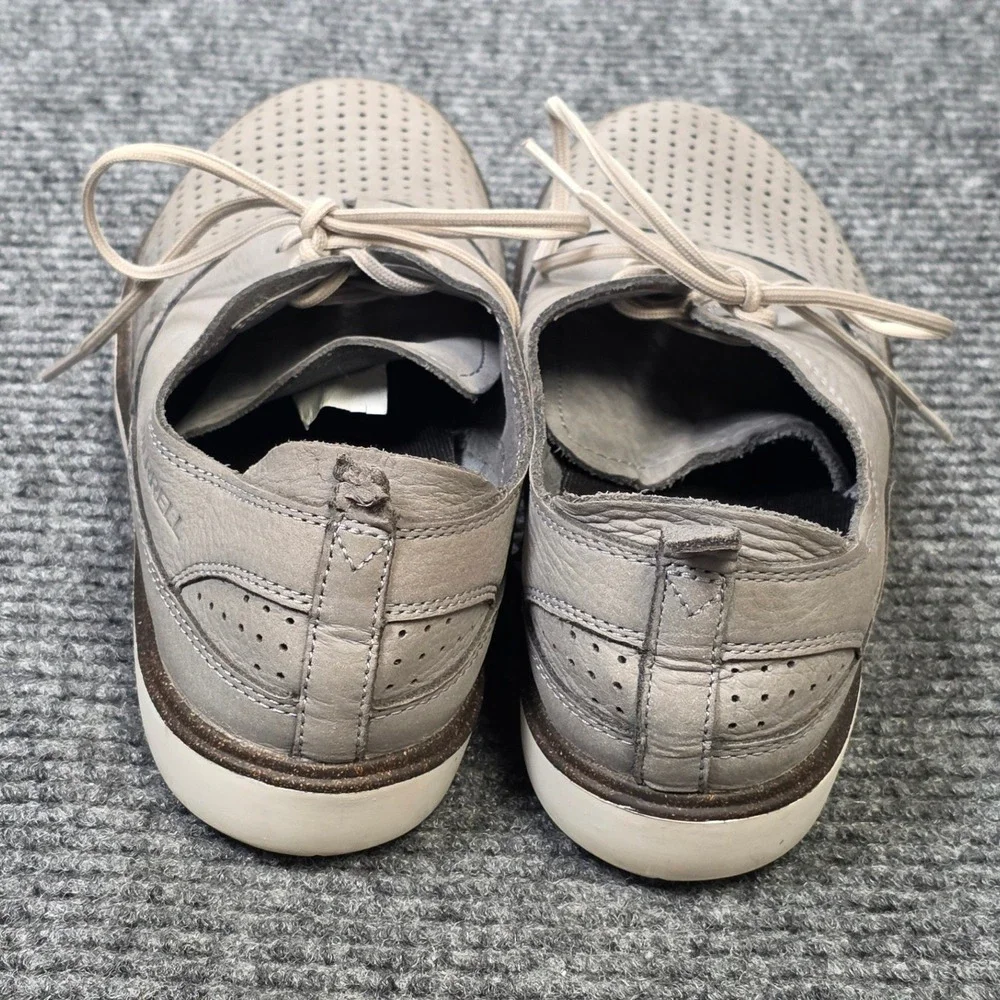 Merrell Sleet Perforated Leather Oxford Casual Shoes Womens Size 10.5 Gray